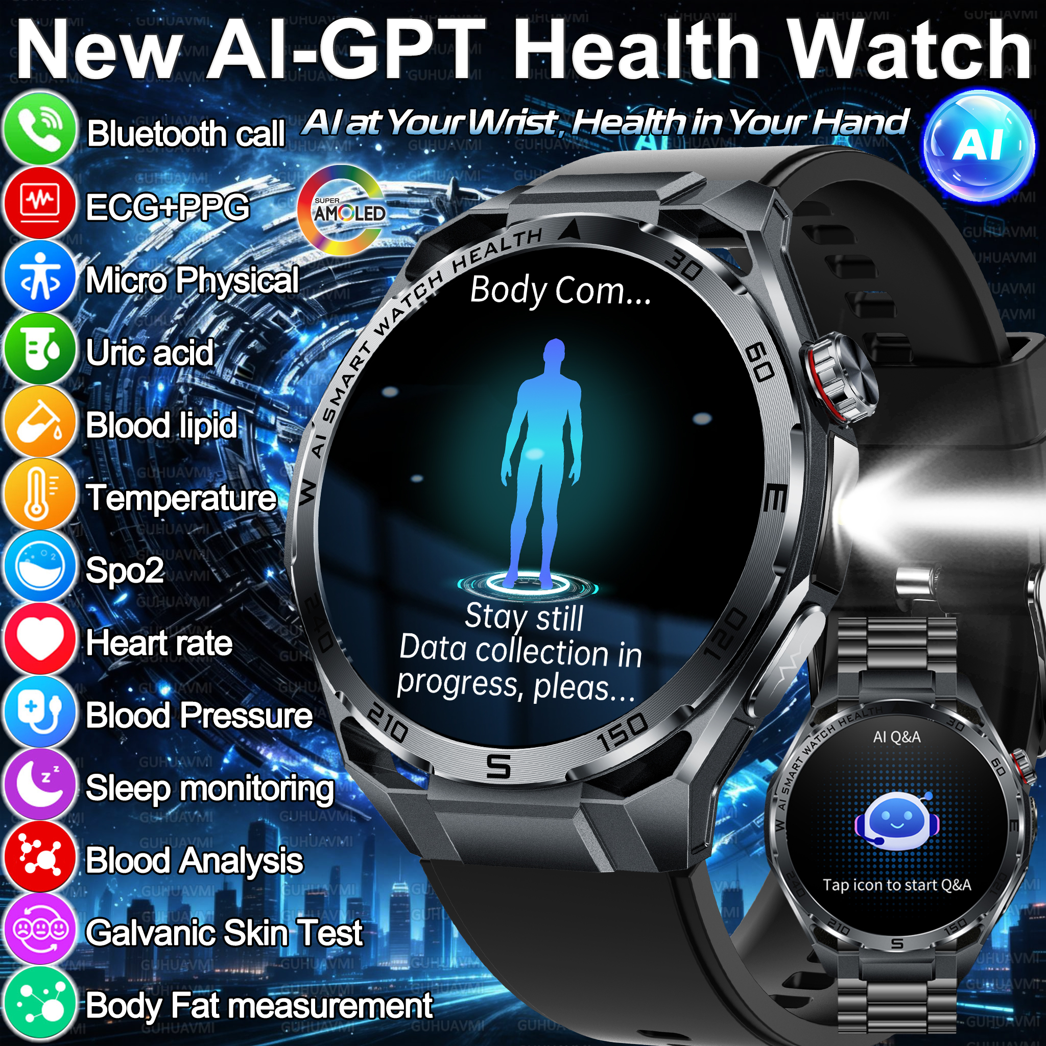 Smartwatch Health Watches For Men - 2026 New Body Fat AI Analysis