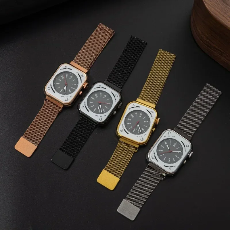 Smartwatch Watches For Women Branded - Brand Quartz Wristwatches Square Magnet Mesh