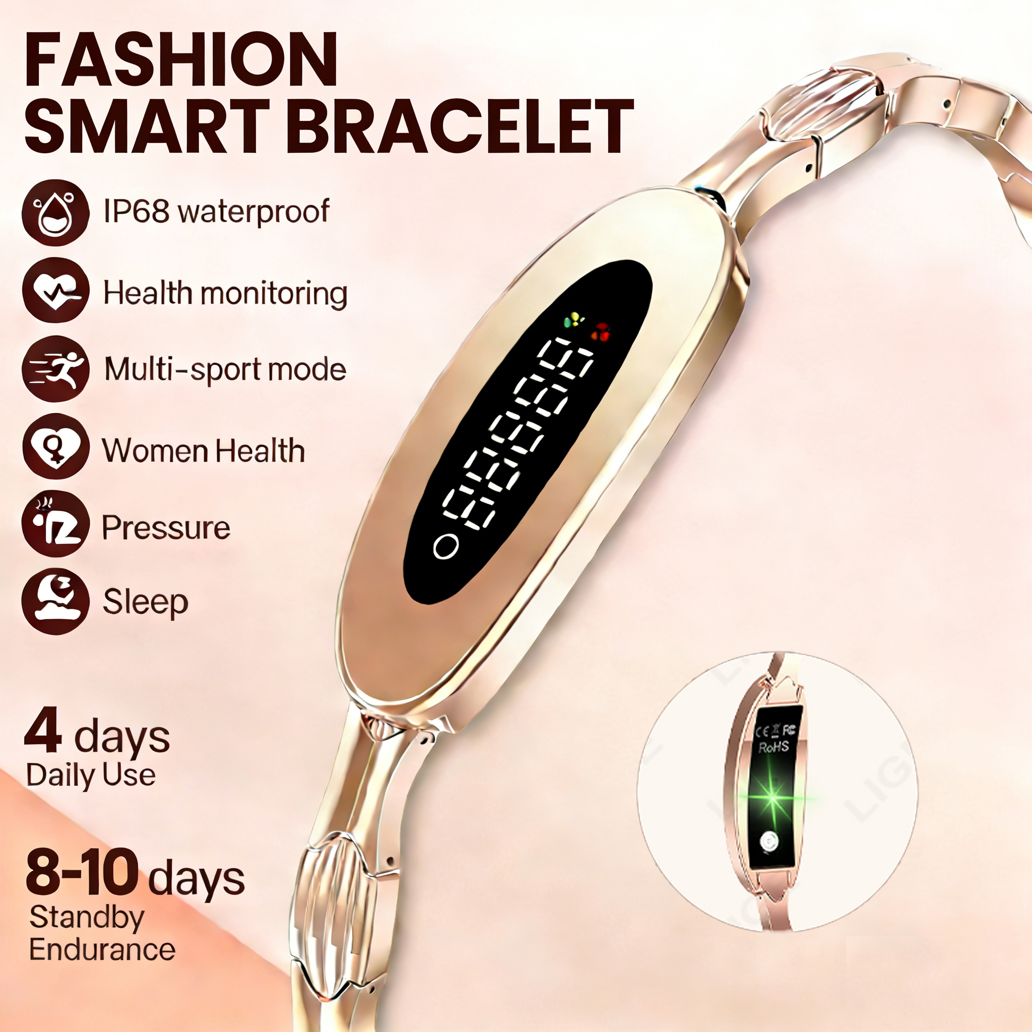 Couple Watches Smartwatch - LIGE Health Smart Bracelet for Couples