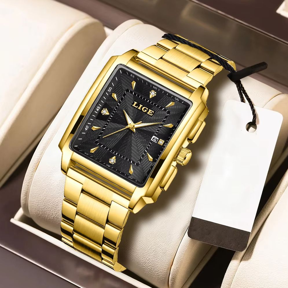 Smartwatch Branded Watches For Men - LIGE Fashion Business Watch Men Square