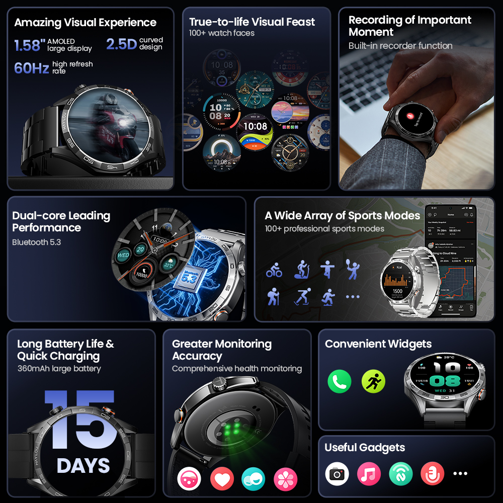 HAYLOU Solar 5 Voice Calling S - Smartwatch Health Watches For Men incelemesi ve fiyatı