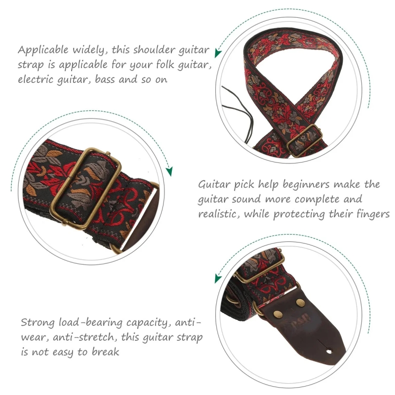 Miwayer Vintage Flowers Guitar - Leather Watch Strap incelemesi ve fiyatı