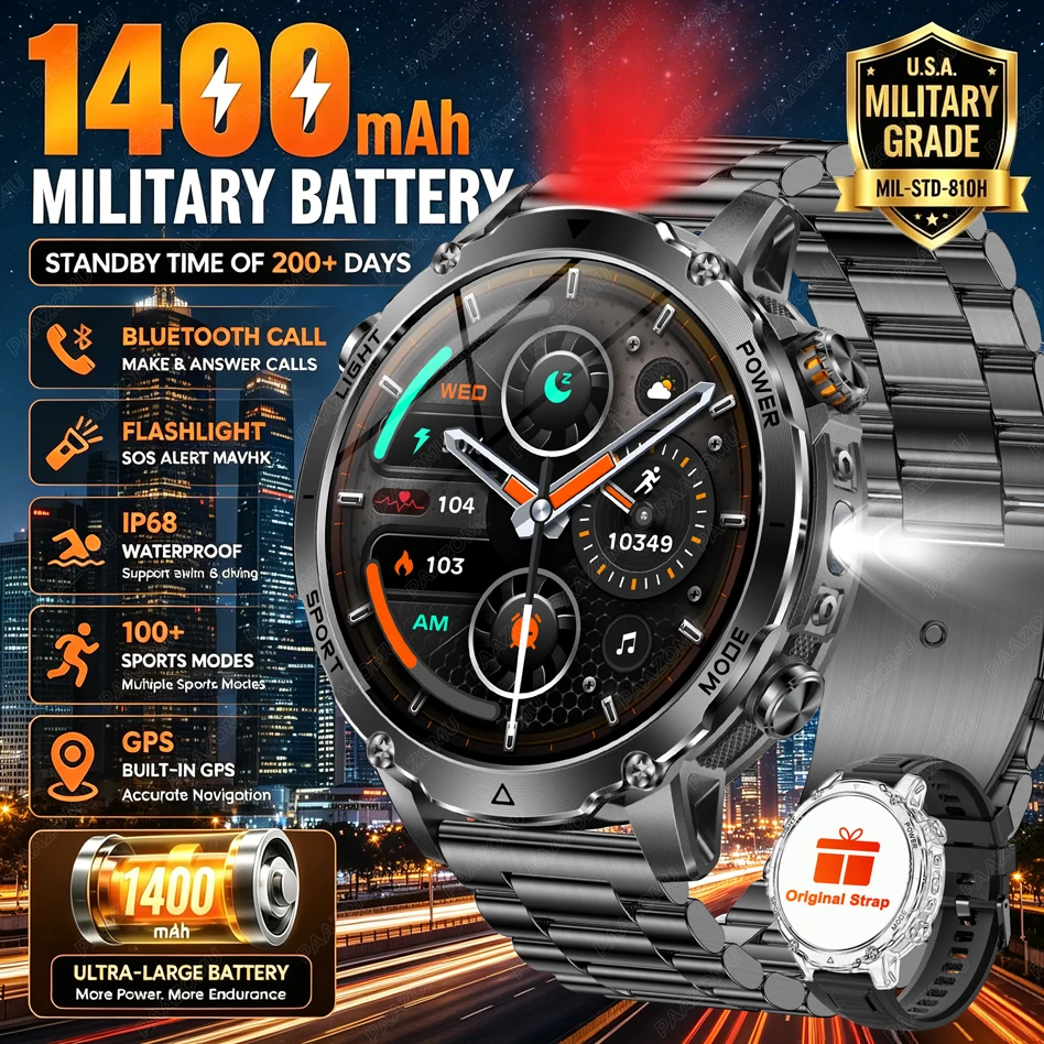 Brand+1400mAh Big Battery Smar - Smartwatch Branded Watches For Men incelemesi ve fiyatı