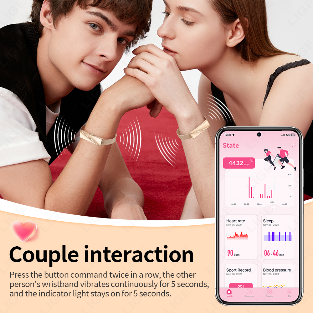 LIGE Call Reminder Smart Brace - Couple Watches Smartwatch incelemesi ve fiyatı