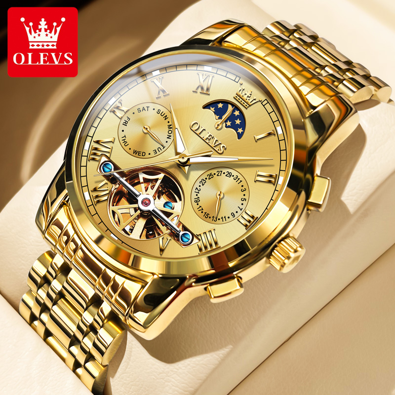 OLEVS 6617 Men's Classic Mecha - Leather Watch Strap incelemesi ve fiyatı