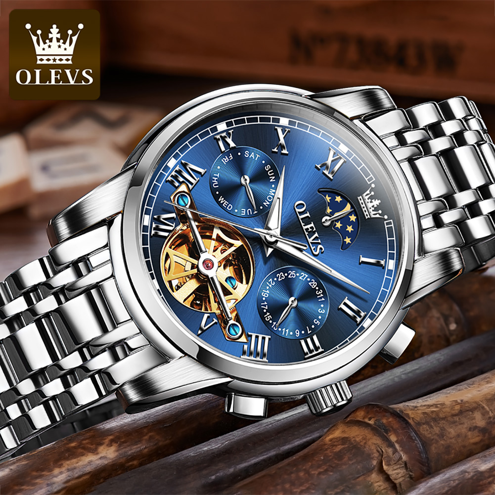 OLEVS 6617 Men's Classic Mecha - Leather Watch Strap incelemesi ve fiyatı