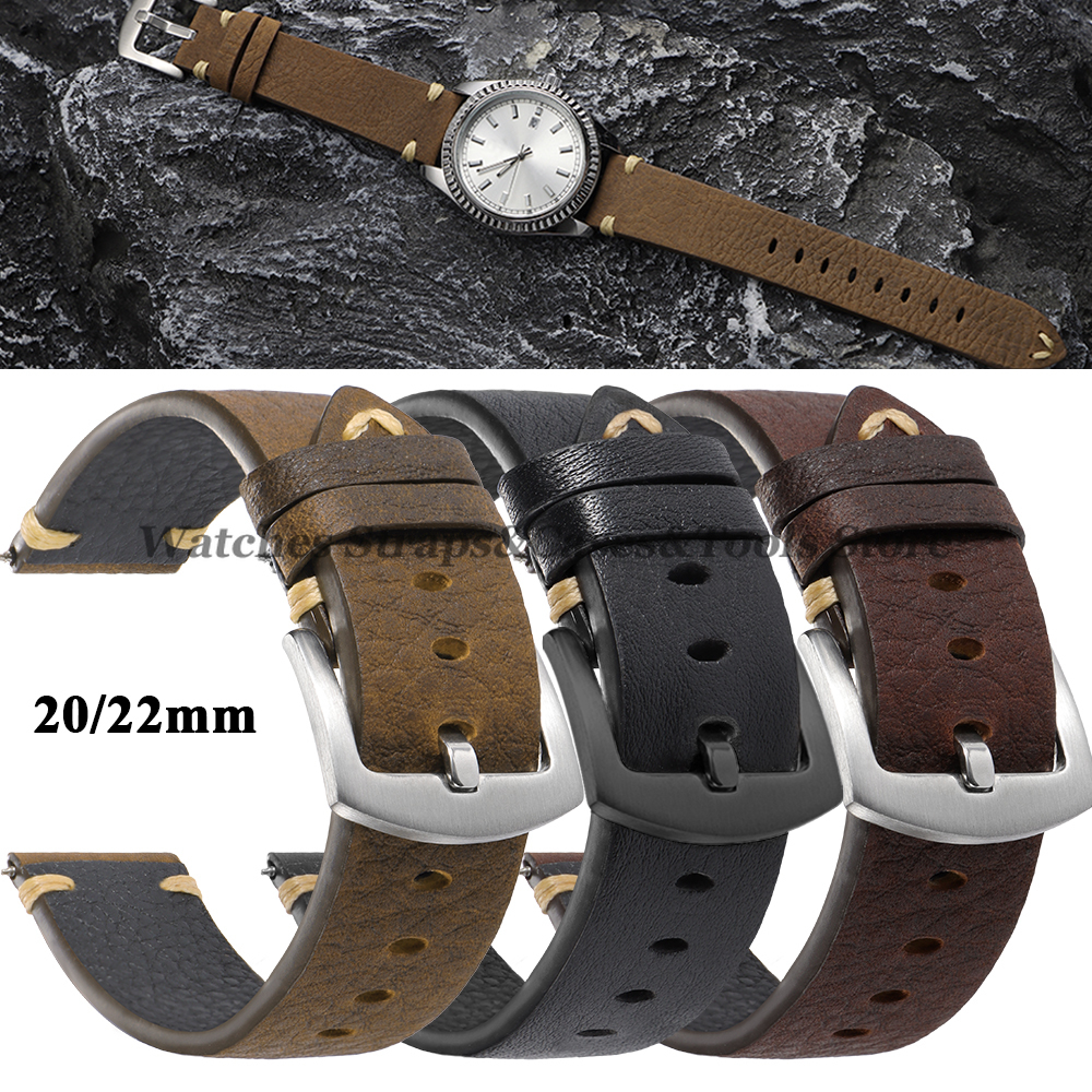 Genuine Cowhide Watch Strap 20 - Smartwatch Vintage Watches For Women incelemesi ve fiyatı