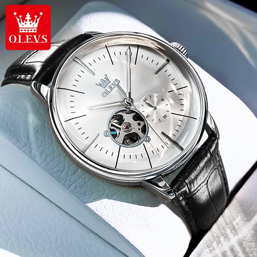 OLEVS Casual Fashion Men's Wat - Leather Watch Strap incelemesi ve fiyatı