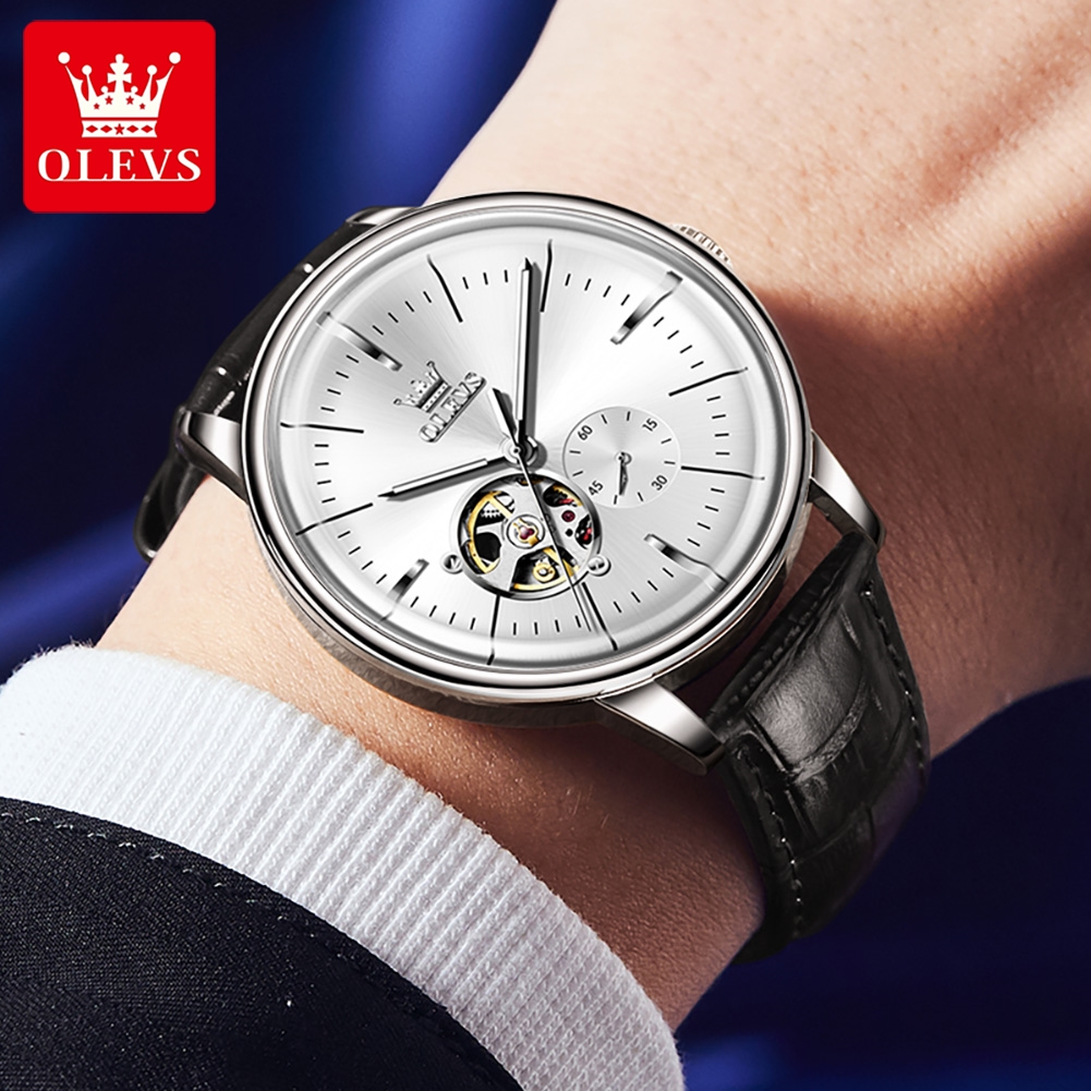 OLEVS Casual Fashion Men's Wat - Leather Watch Strap incelemesi ve fiyatı