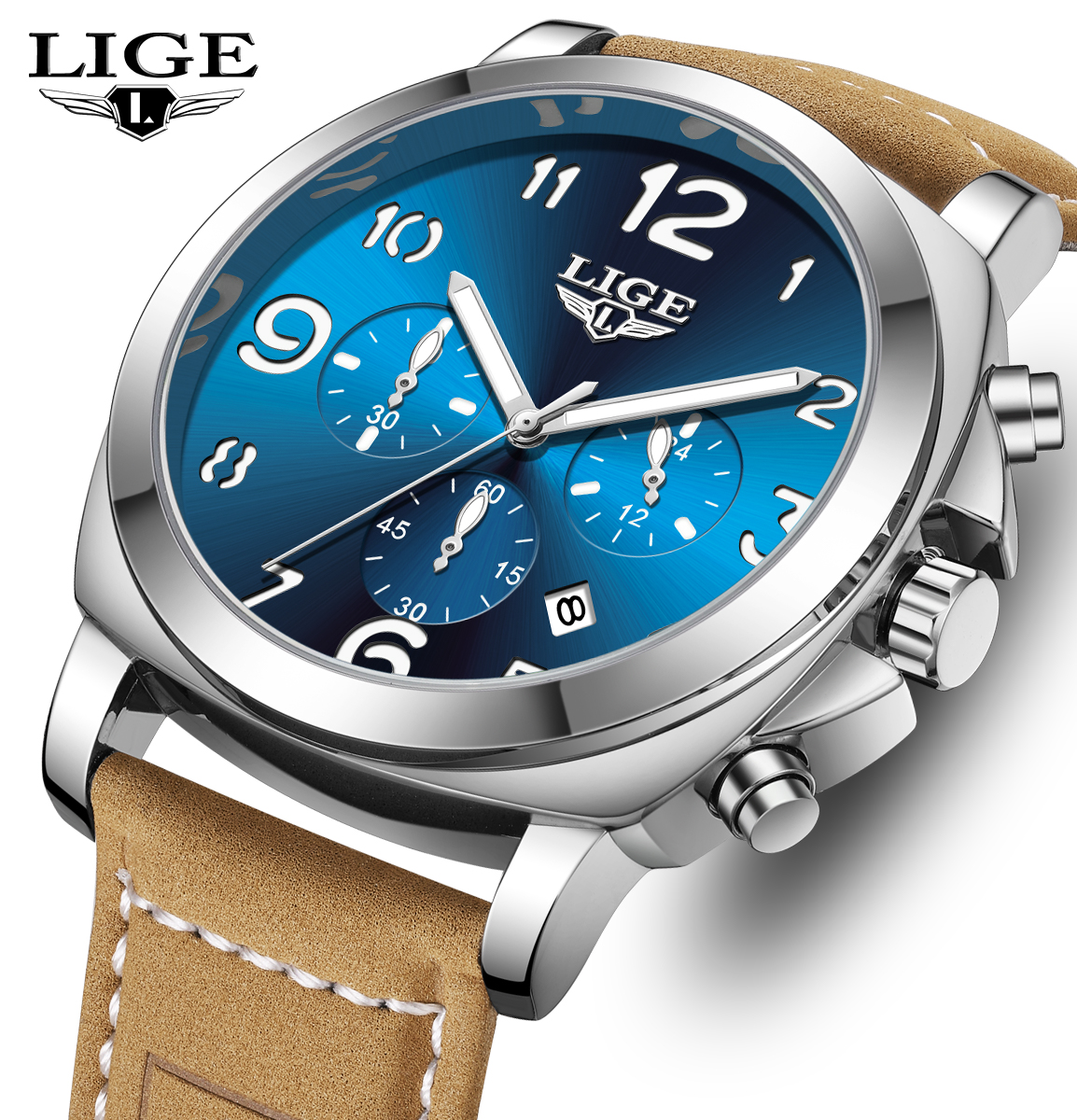 LIGE Casual Outdoor Quartz Man - Leather Watch Strap incelemesi ve fiyatı