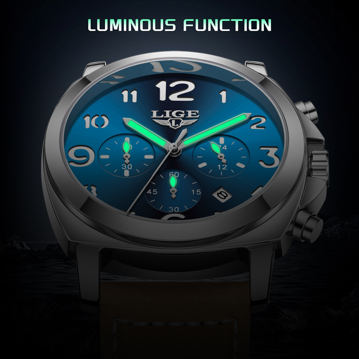LIGE Casual Outdoor Quartz Man - Leather Watch Strap incelemesi ve fiyatı