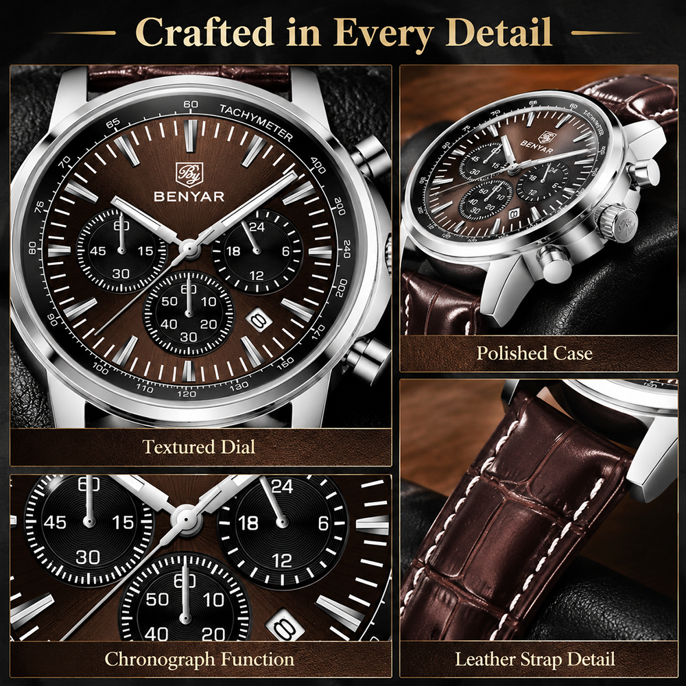 BENYAR Top brand multifunction - Leather Watch Strap incelemesi ve fiyatı