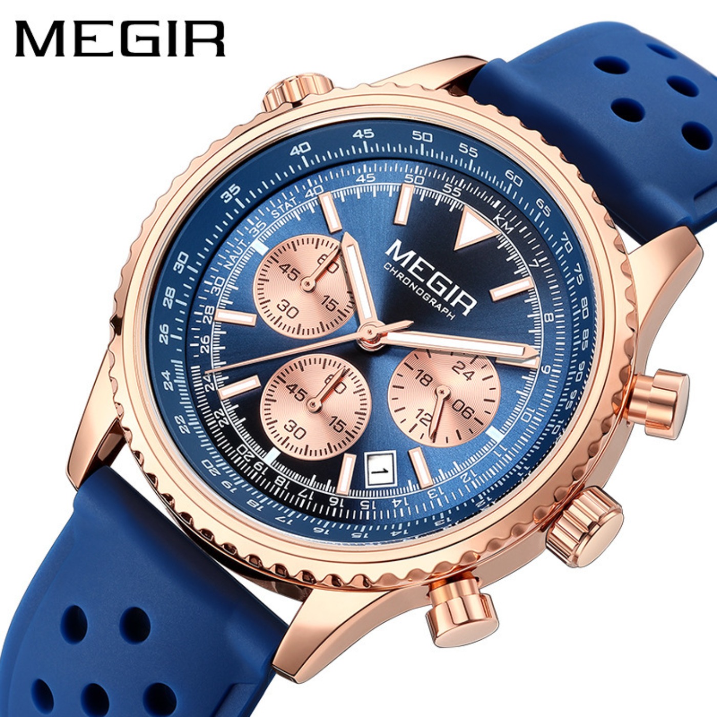 MEGIR Silver Black Quartz Watc - Leather Watch Strap incelemesi ve fiyatı