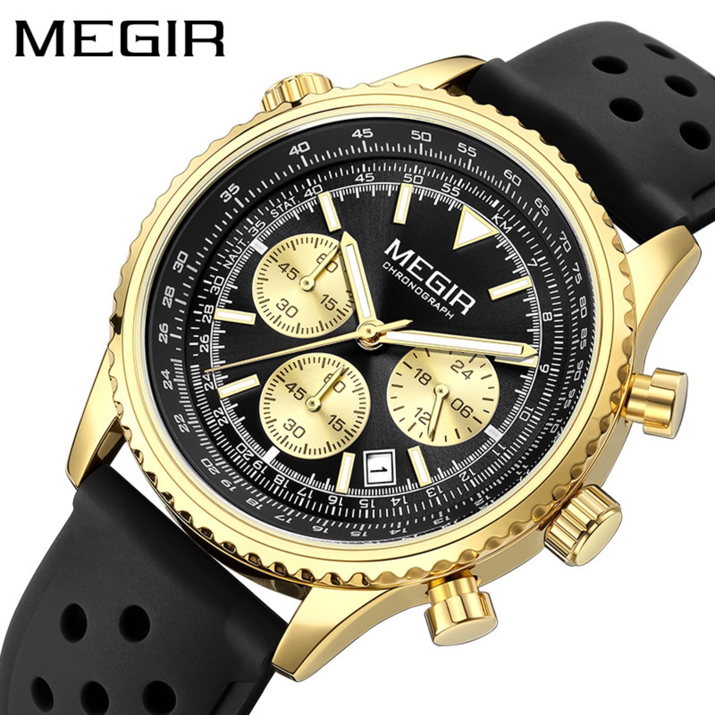 MEGIR Silver Black Quartz Watc - Leather Watch Strap incelemesi ve fiyatı