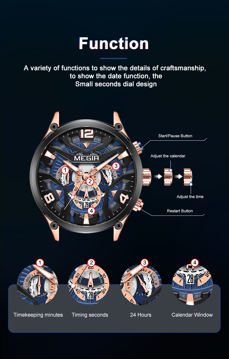 MEGIR Men's Sports Chronograph - Smartwatch Army Watches For Men incelemesi ve fiyatı