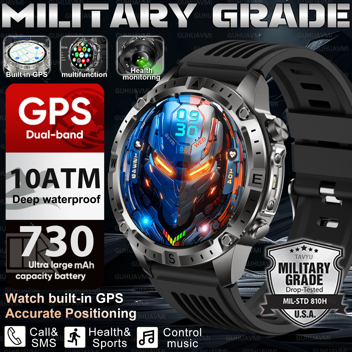 New Men Army grade Built-in GP - Smartwatch Army Watches For Men incelemesi ve fiyatı