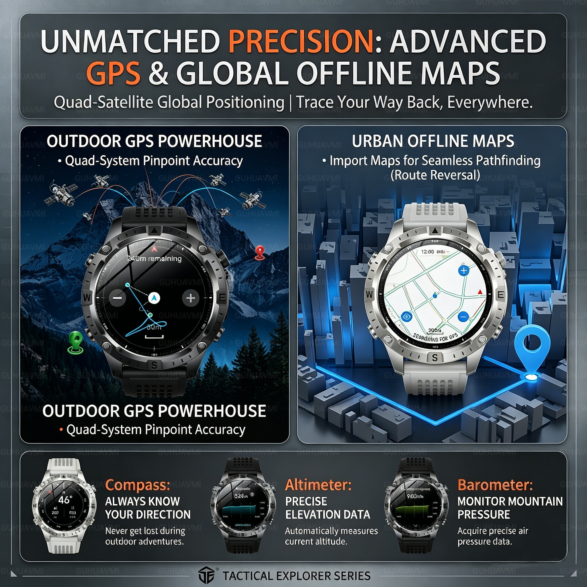 New Men Army grade Built-in GP - Smartwatch Army Watches For Men incelemesi ve fiyatı