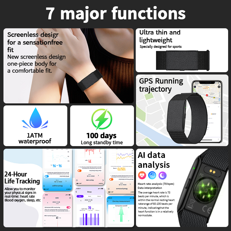 LIGE NO Screen Smart Wristband - Smartwatch Health Watches For Men incelemesi ve fiyatı