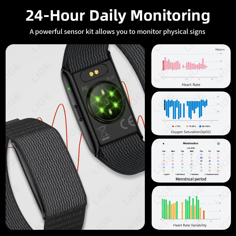 LIGE NO Screen Smart Wristband - Smartwatch Health Watches For Men incelemesi ve fiyatı