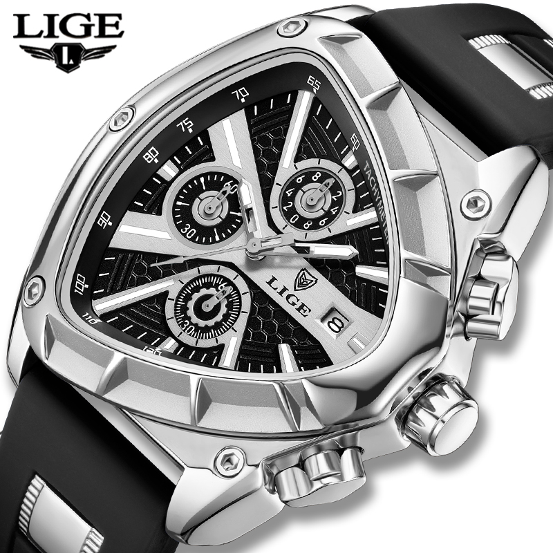 LIGE Fashion Men Watch Triangl - Smartwatch Army Watches For Men incelemesi ve fiyatı