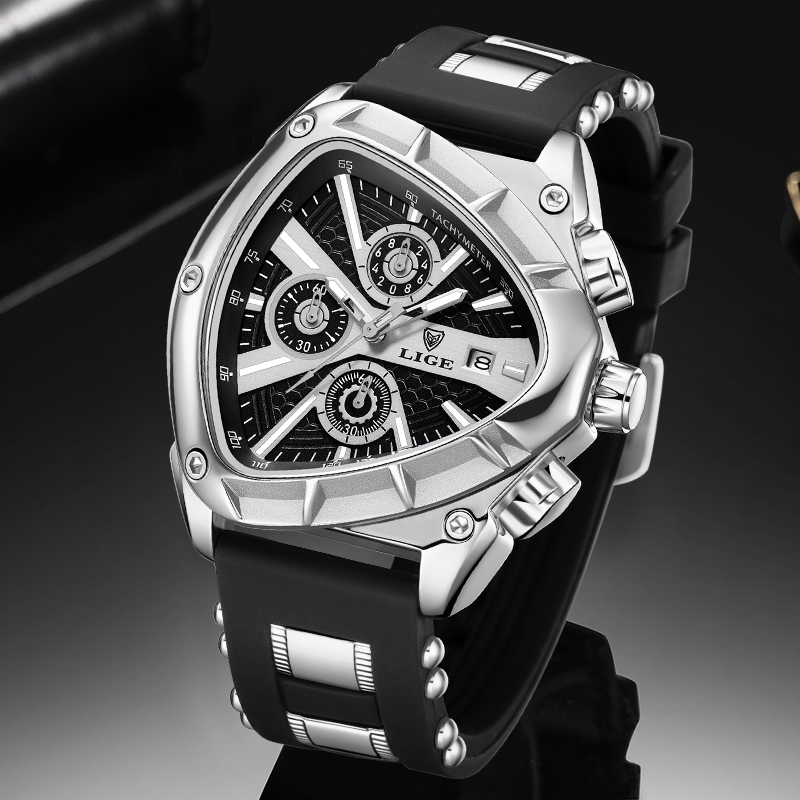 LIGE Fashion Men Watch Triangl - Smartwatch Army Watches For Men incelemesi ve fiyatı