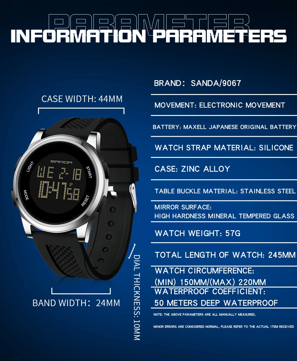 SANDA 9067 Digital Watch Men M - Smartwatch Army Watches For Men incelemesi ve fiyatı