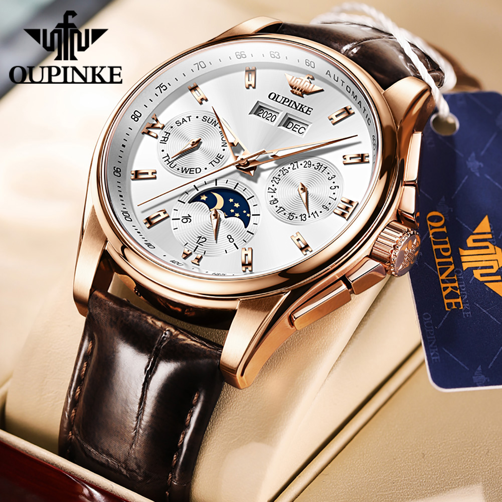 OUPINKE Men's Watches Casual T - Leather Watch Strap incelemesi ve fiyatı