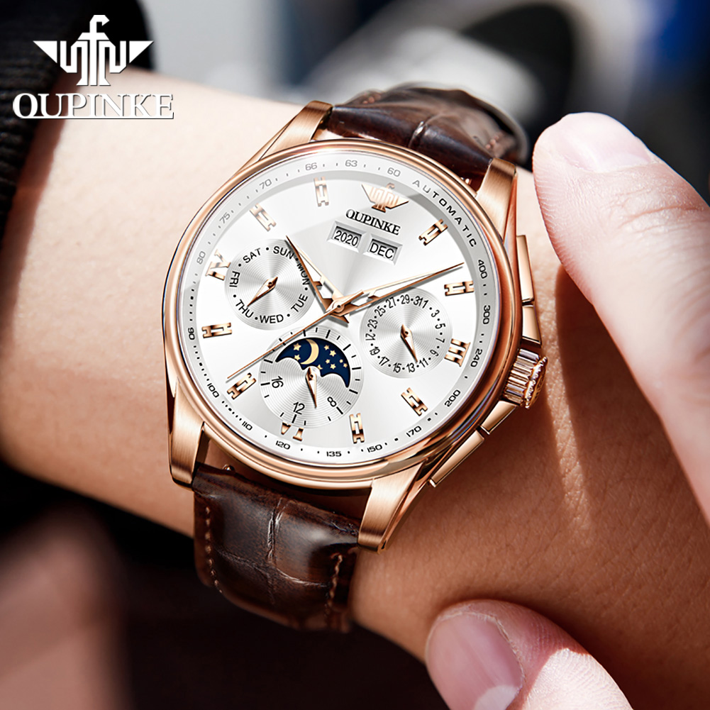 OUPINKE Men's Watches Casual T - Leather Watch Strap incelemesi ve fiyatı