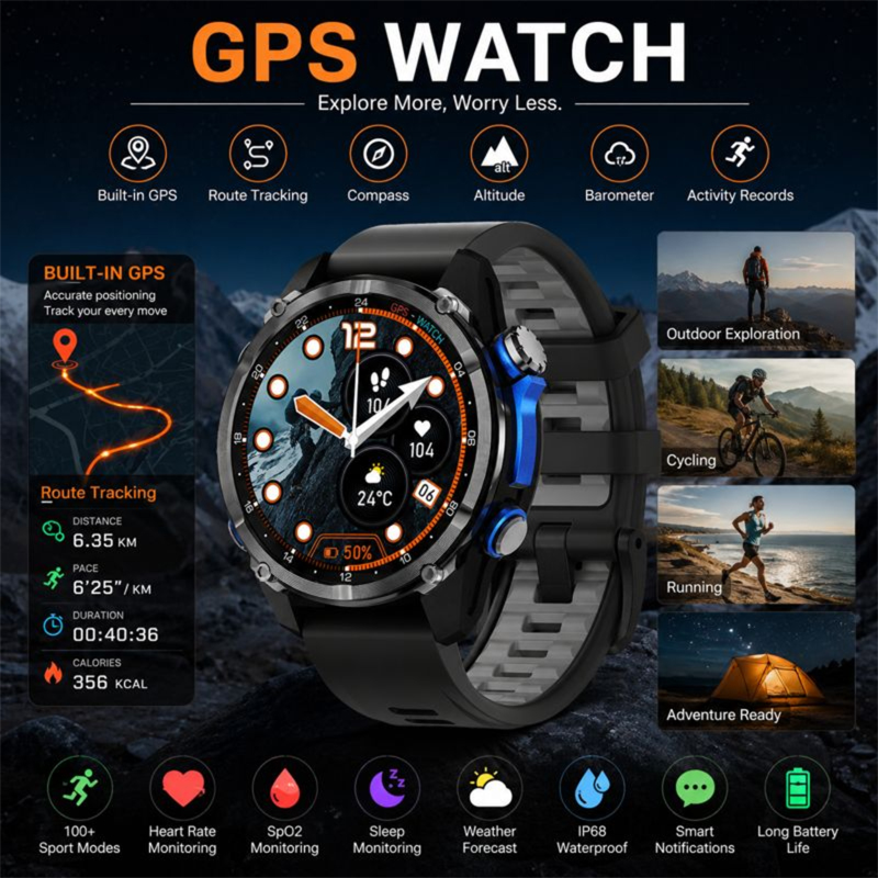 2026 New Army grade TANK GPS O - Smartwatch Army Watches For Men incelemesi ve fiyatı